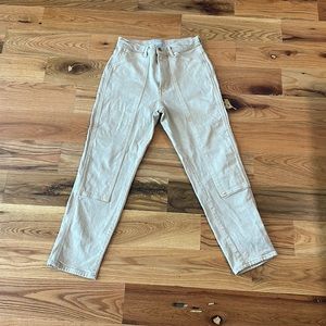 Cool faded mustard Everlane utility jean